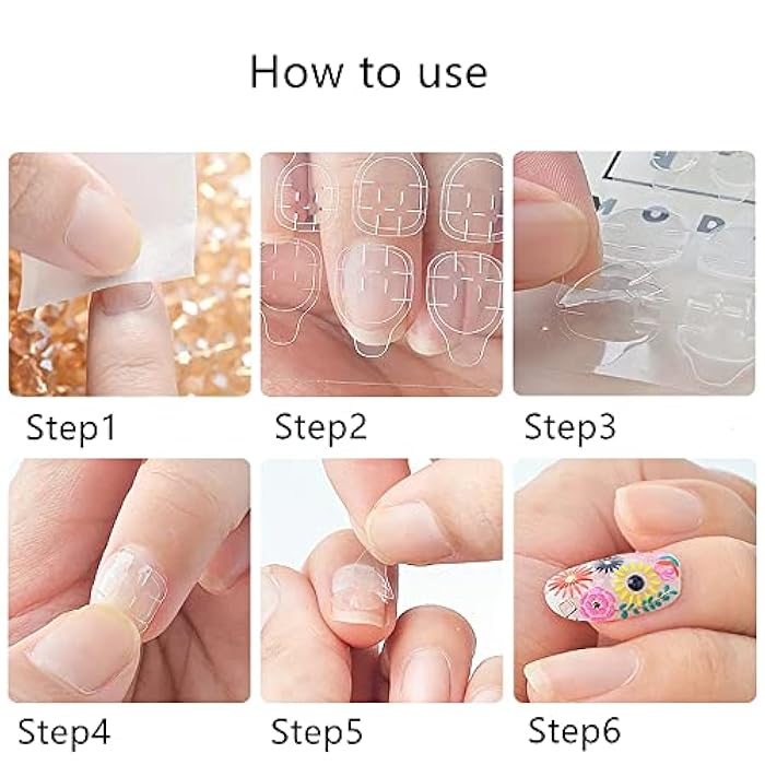 FDSHIP 5 Sheets (120pcs) Double-side Nail Glue Sticker, False Nail Glue Jelly Gel Tape Adhesive Tabs Nail Glue Transparent Flexible Adhesive Fake Nails Tips for Manicure - Image 3